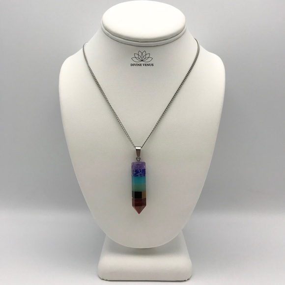 7 Chakra Pendulum Necklace - Picture 10 of 12